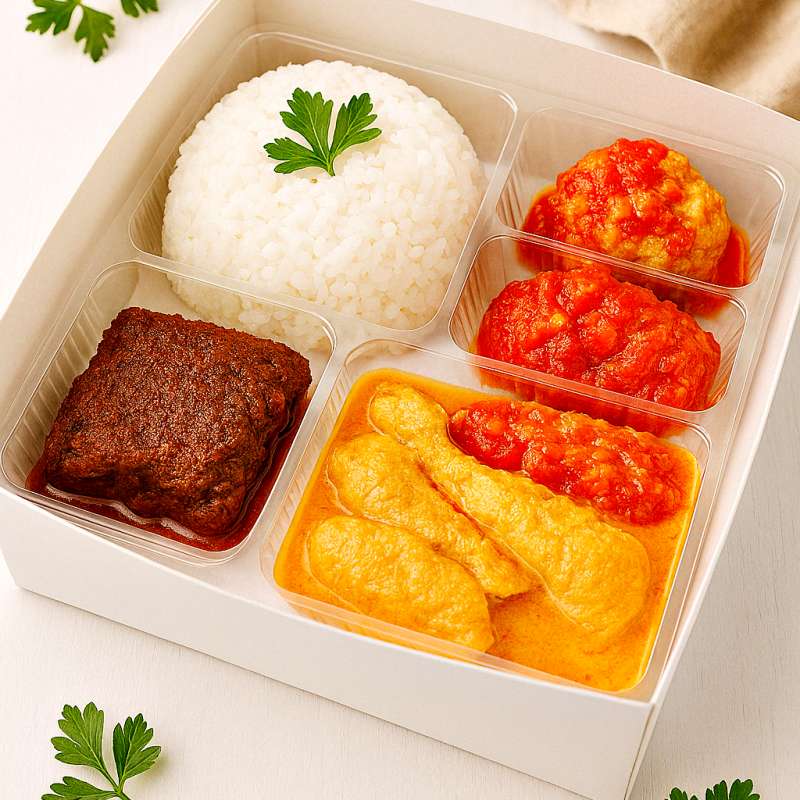 Menu Nasi Kotak Rendang Daging Spesial