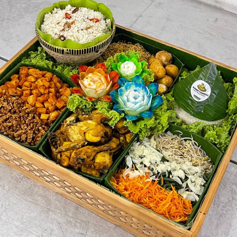 nasi tumpeng tampah kotak bakul liwet