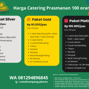 Harga Catering Prasmanan 100 orang dan porsinya