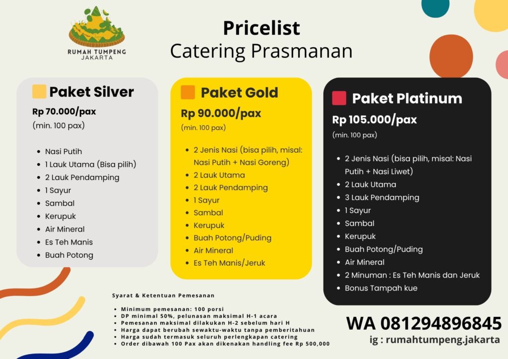 harga menu catering prasmanan